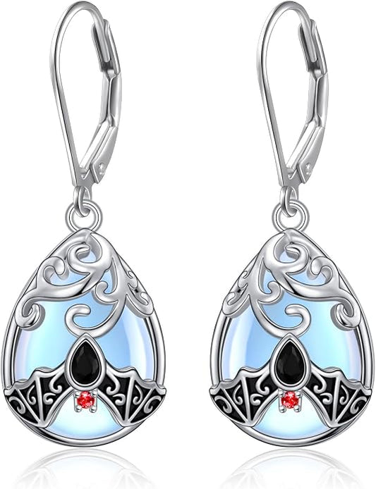 925 Sterling Silver Filigree Dangle Drop Earrings Daisy/Lotus/Rose Flower/Moonstone Leverback Teardrop Earrings for Women Infinity Celtic Knot Daisy Lotus Jewelry for Mothers Day