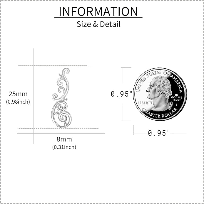 Ear Climbers Earrings for Women Sterling Silver Vintage Ear Crawler Earrings Jewelry Gifts for Women