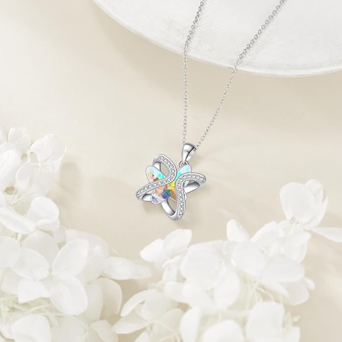 Crystal Necklace 925 Sterling Silver Crystal Pendant Necklace for Women Gift for Women