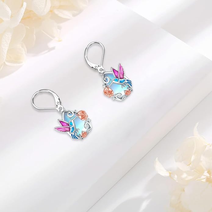 Tree of Life/Cat/Turtle/Butterfly/Flower/Celtic/Turquoise/Moonstone Dangle Earrings for Women Sterling Silver Cute Animals Drop Earrings Jewelry Gifts