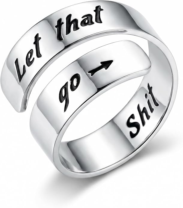 Inspirational Motivational Adjustable Ring Personalized Stainless Steel Spiral Wrap Twist Rings Encouragement Statement Graduation Jewelry Birthday Gifts for Women Teengirls.