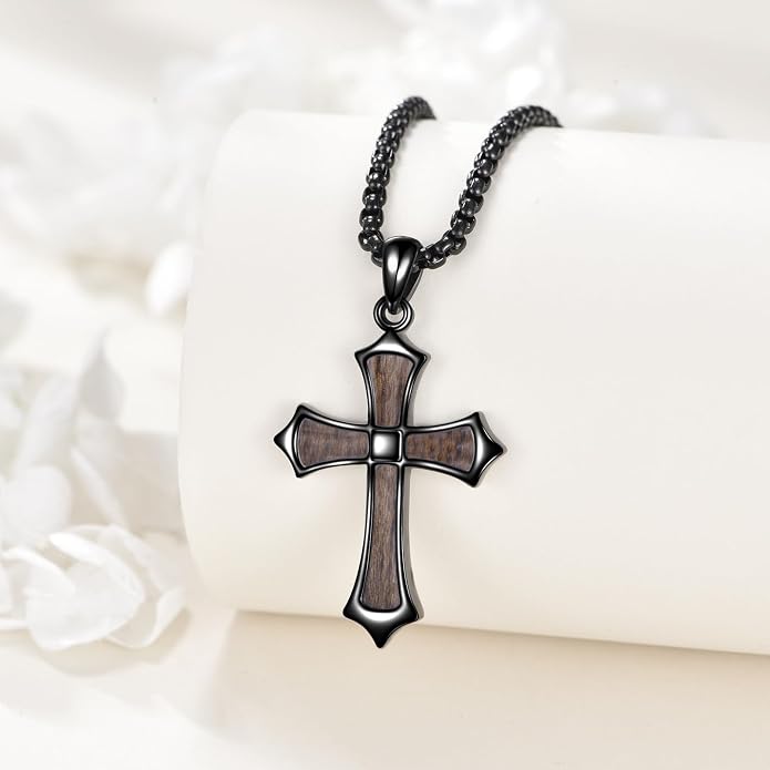 Cross Necklace 925 Sterling Silver Cross Faith Pendant Christian Jewelry Gifts for Women Men
