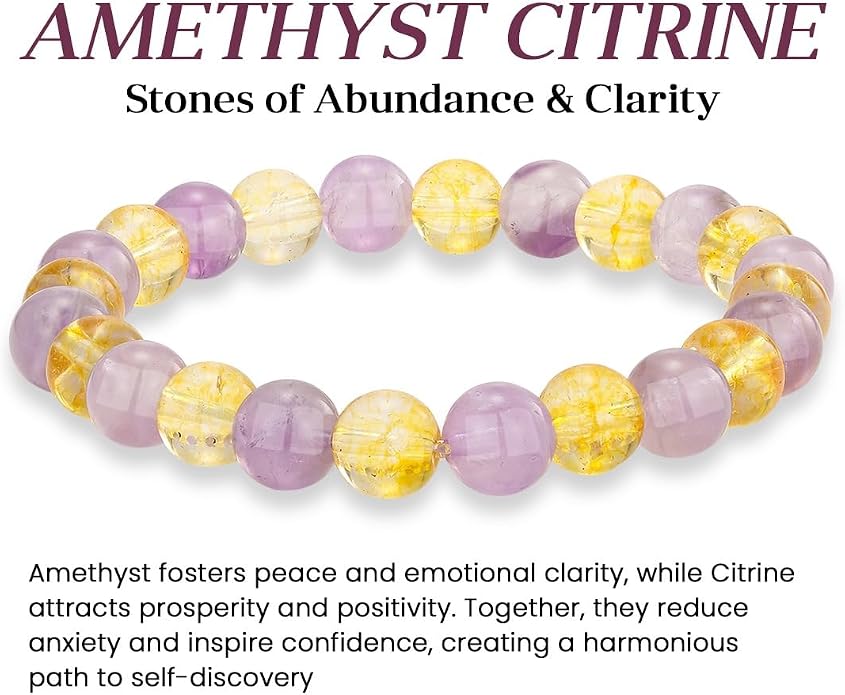 Crystal Vibe - Healing Crystal Bracelet for Women & Men | Natural Gemstone Bead Bracelet | Adjustable Handmade Energy Stone Bracelet | Bracelet for Meditation, Yoga & Daily Wear | Multiple Types