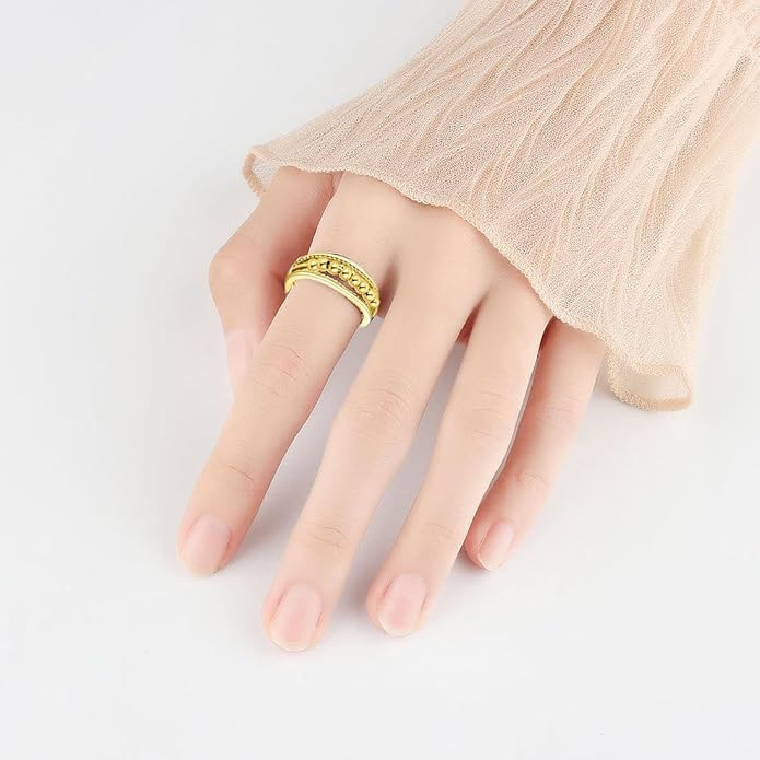 Fidget Rings for Anxiety, Womens Focus Spinner Ring, Discreet Boredom Relieving Ring Stacking Finger Promise Engagement Gift