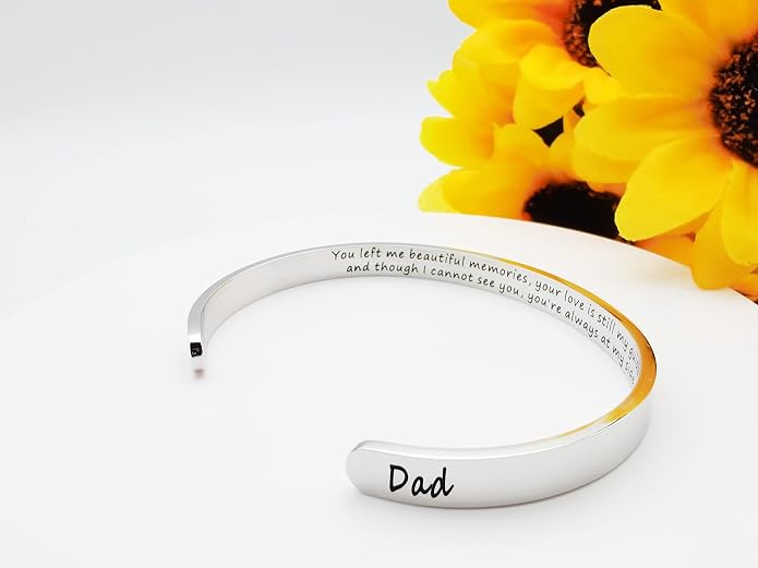 Dczosily Inspirational Bracelets for Women Stainless Steel Cuff Bracelet Engraved Jewelry Motivational Bangles Personalized Gifts for Best Friend/Mom