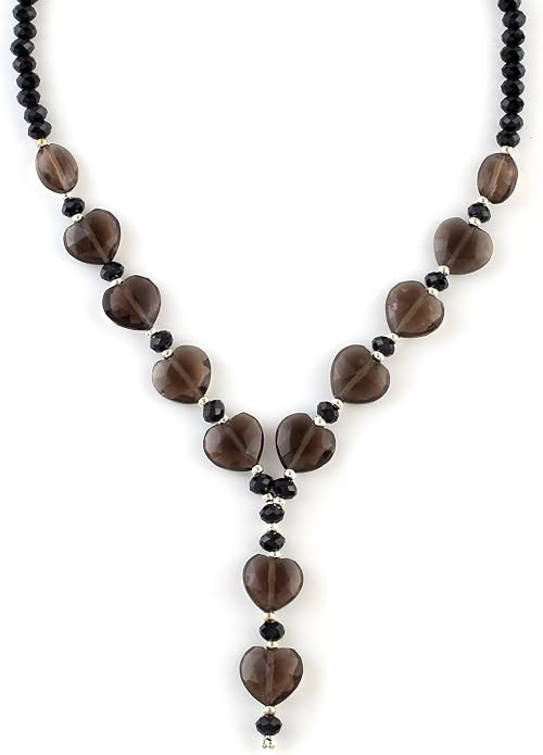 925 Sterling Silver Handmade Gemstone Necklace with Natural Heart-Shaped Beads – Dainty Jewelry for Women