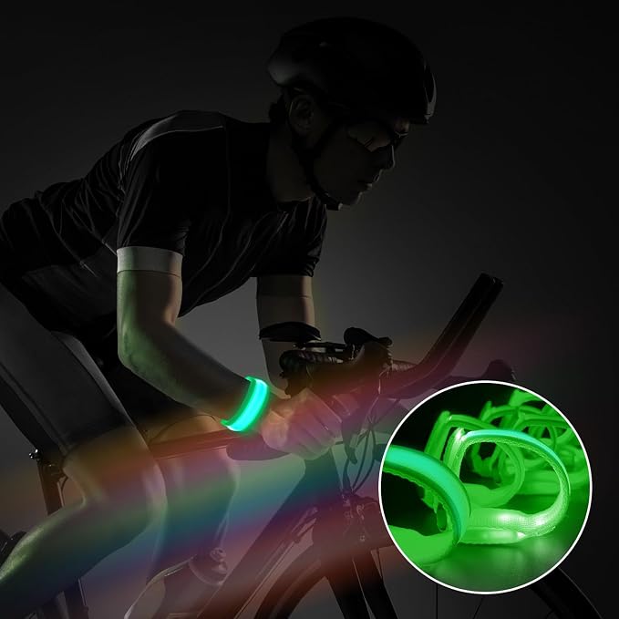 M.best 8pcs LED Light Up Bracelets Glow Flashing Wristbands Glow in The Dark Party Supplies for Wedding, Raves, Concert, Camping,Sporting Events, Party Green