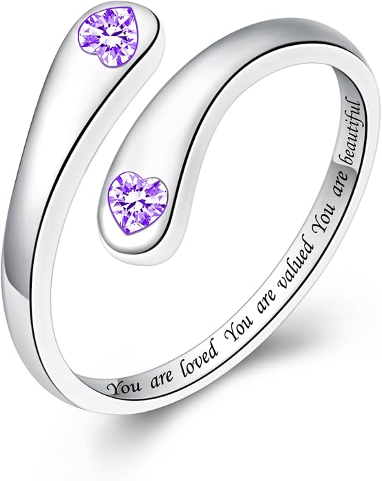 Fookduoduo 925 Sterling Silver Ring Inspirational Jewelry adjustable Wrap Open Rings for Women