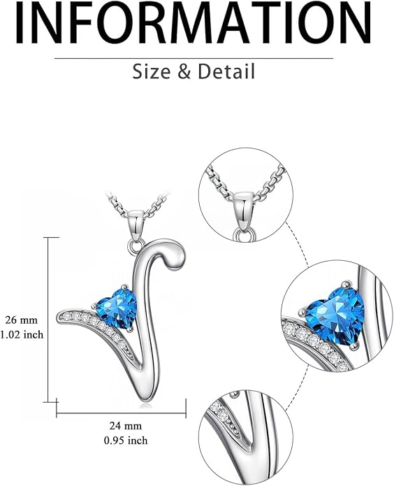 Birthday Gifts for Women Alphabet A to Z Initial Birthstone Pendant Necklaces for Women - 18k White Gold Plated Personalized Name Jewelry Anniversary Graduation Gifts for Wife Her Daughter Girlfriend(with Gift Box)