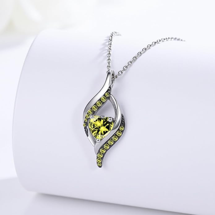 KiiKii Birthday Gifts for Women Birthstone Necklace Platinum Plated 925 Sterling Silver Forever Love Heart Pendant Meaningful Jewelry Gifts for Wife Mom