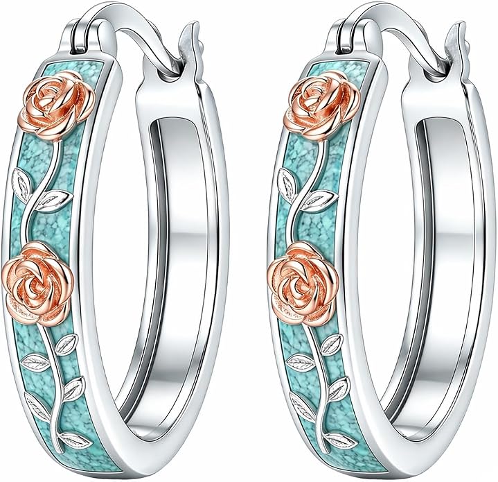 Opal/Turquoise Huggie Earrings 925 Sterling Silver Opal/Turquoise Small Animal Huggie Hoop Earrings Animal Huggies Earring Jewelry Gifts for Women Mom Her