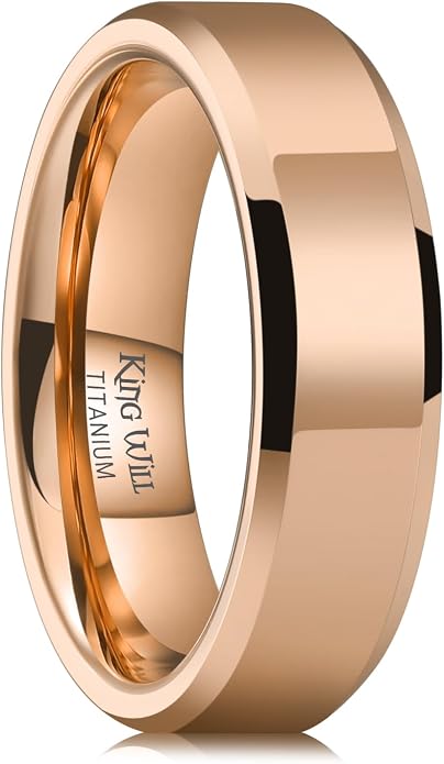 King Will BASIC Men Women 4mm/5mm/6mm/7mm/8mm Titanium Rings Polished Wedding Band Engagement Anniversary Band Comfort Fit
