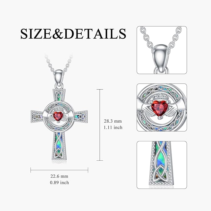 Cross Necklace for Women 925 Sterling Silver Crucifix Pendant Christian Cross Jewelry for Women Men