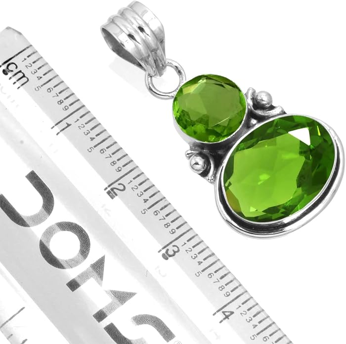 Handmade Genuine 925 Sterling Silver Pendant Necklace Natural Gemstone Crystal, Lapis, Onyx, Amber Oval Round Boho Jewelry For Women