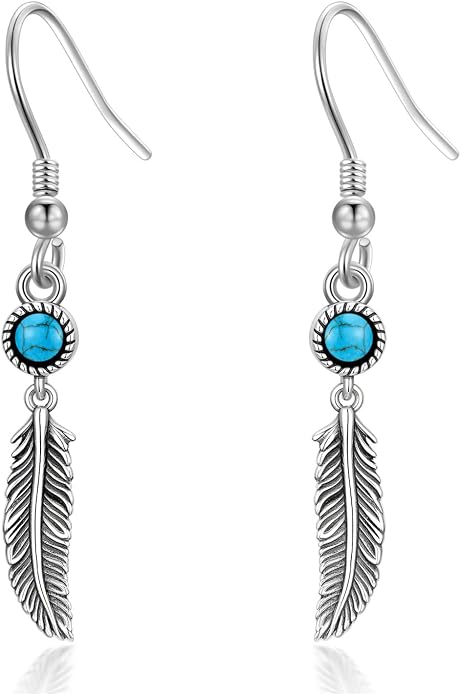 Dorunmo 925 Sterling Silver Western Dangle Earrings for Women Bohemian Earrings Hypoallergenic Christmas Jewelry Gifts for Women