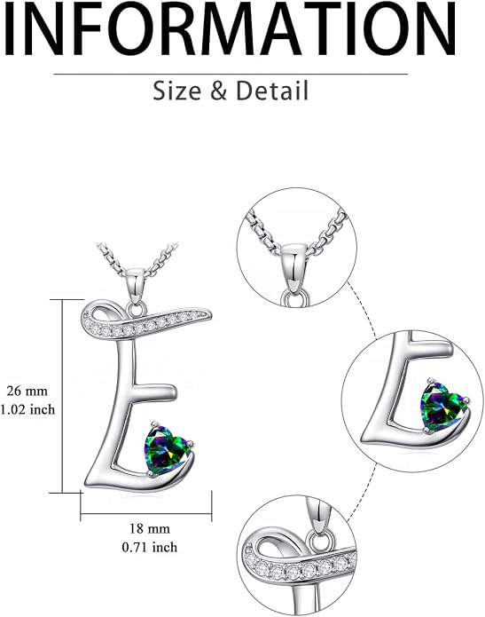 Birthday Gifts for Women Alphabet A to Z Initial Birthstone Pendant Necklaces for Women - 18k White Gold Plated Personalized Name Jewelry Anniversary Graduation Gifts for Wife Her Daughter Girlfriend(with Gift Box)