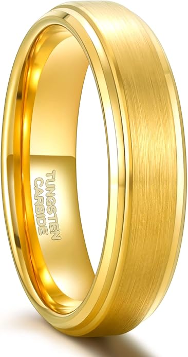 Greenpod 6mm 8mm Black Tungsten Rings for Men Women Brushed Wedding Bands Ring Matte Finished Comfort Fit Size 4-15