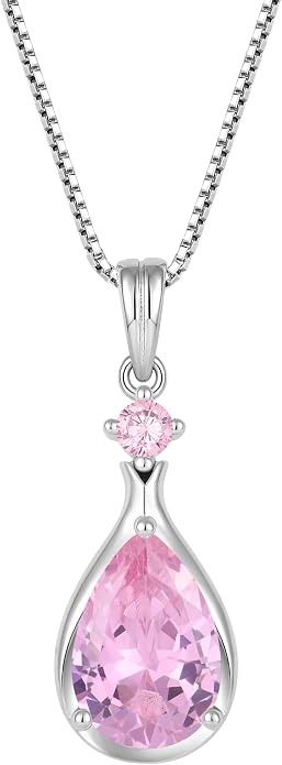 Birthstone Necklace for Women Teardrop Necklace S925 Sterling Silver Infinity Love Pendant for Mom Women