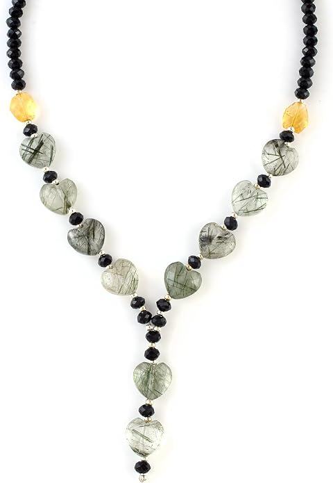 925 Sterling Silver Handmade Gemstone Necklace with Natural Heart-Shaped Beads – Dainty Jewelry for Women