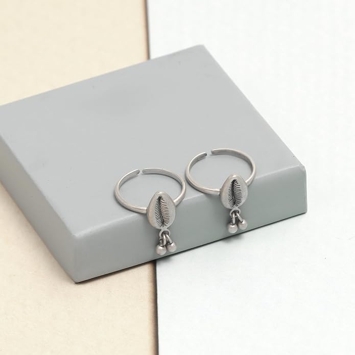 LeCalla 925 Sterling Silver Toe Ring for Women | Minimalistic Adjustable Pair of Toe-Rings | Mid Finger Bichhiya | Indian Toe Rings | Summer Beach Bare Foot Foot Jewelry