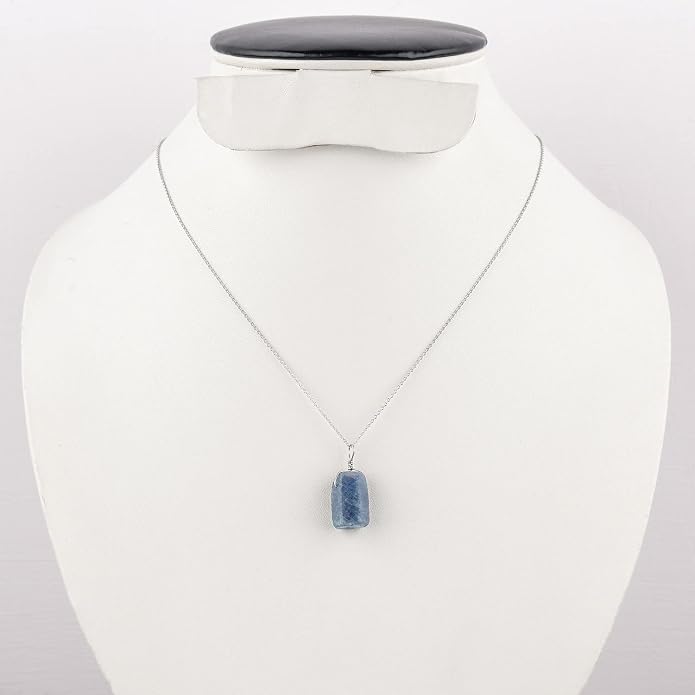 Raw Multi Gemstone Pendant Necklace for Women, Healing Crystal Chakra Stone Birthstone, 925 Sterling Silver Birthday Christmas Gifts for Her