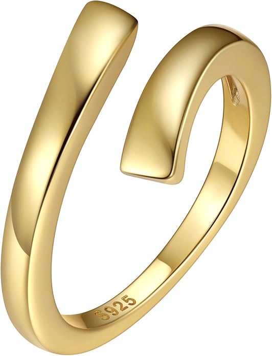 ChicSilver Sterling Silver Toe Rings for Women 14K Gold Plated Toe Rings for Women Open Adjustable Toe Ring for Women Toe Jewelry for Summer Beach