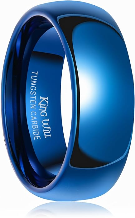 King Will Tungsten Carbide Wedding Band for Men Women Promise Rings for Couples Domed High Polish