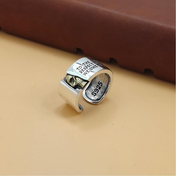 925 Sterling Silver Ring Minimalist Adjustable Rings Band Handmade Rings for Women Girls