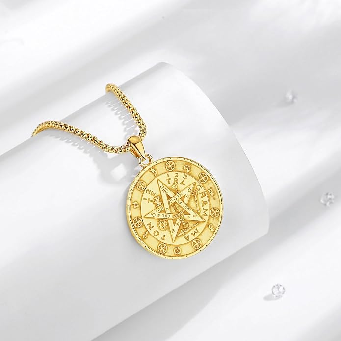 AEONSLOVE Tetragrammaton De Plata 925 Sterling Silver Tetragrammaton Necklace/Metatron Cube Pendant Amuleto De Proteccion Gifts for Women Men
