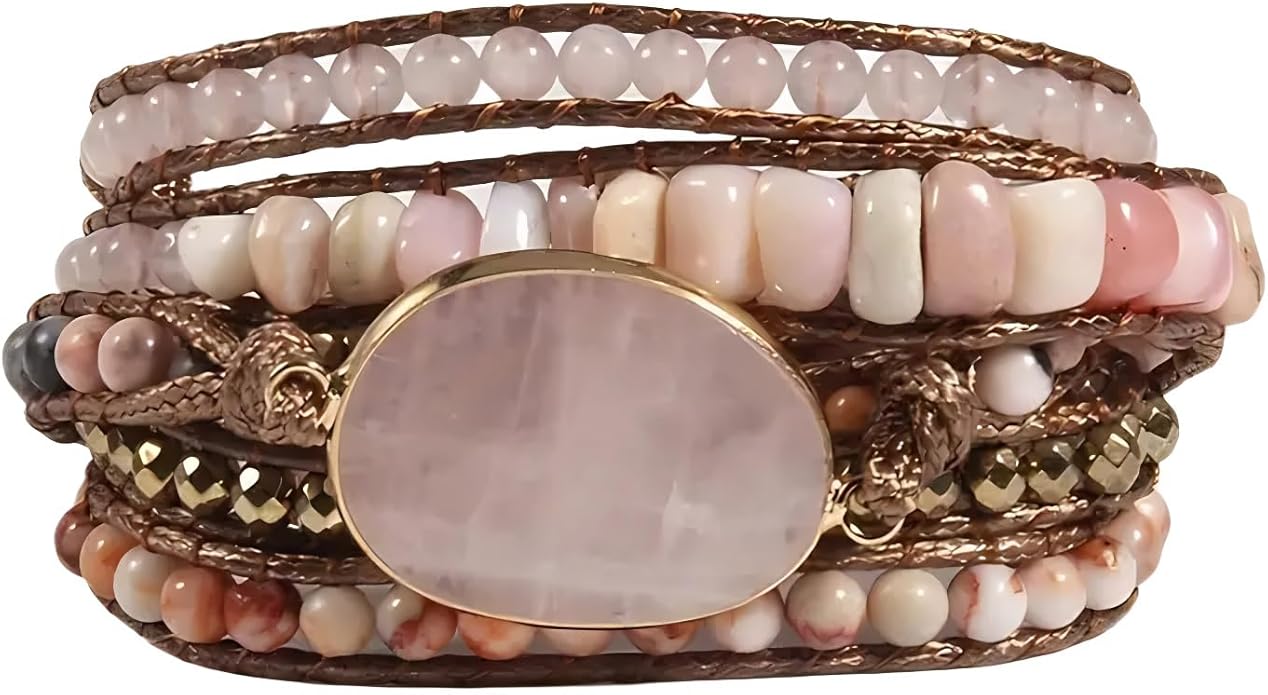 Women Wrap Bracelets Boho Natural Stone Jasper Turquoises Strand Bracelet Jewelry Collection