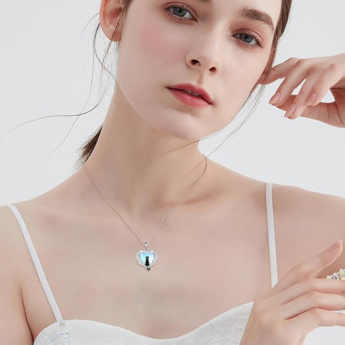 POPLYKE Sterling Silver Gemstone Teardrop Pendant Necklace Crystal Jewelry for Women
