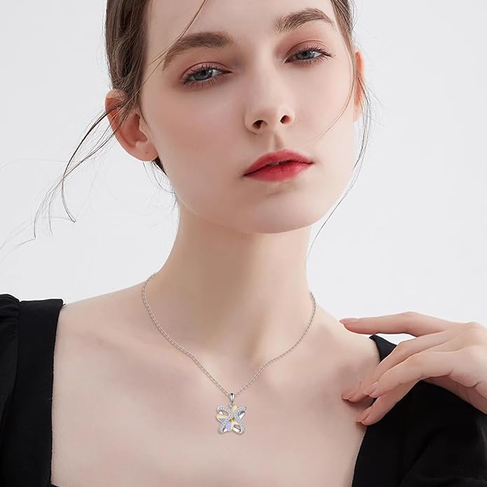 Crystal Necklace 925 Sterling Silver Crystal Pendant Necklace for Women Gift for Women