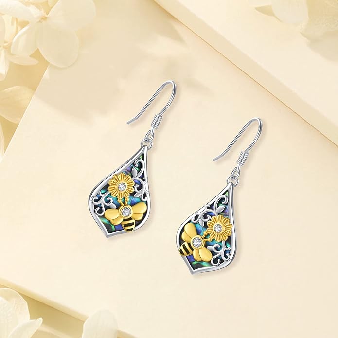Tree of Life/Cat/Turtle/Butterfly/Flower/Celtic/Turquoise/Moonstone Dangle Earrings for Women Sterling Silver Cute Animals Drop Earrings Jewelry Gifts