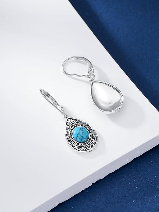 Seiyang Dangle Earrings 925 Sterling Silver Animal/American Flag/Turquoise Dangle Drop Earrings Jewelry Gifts for Women