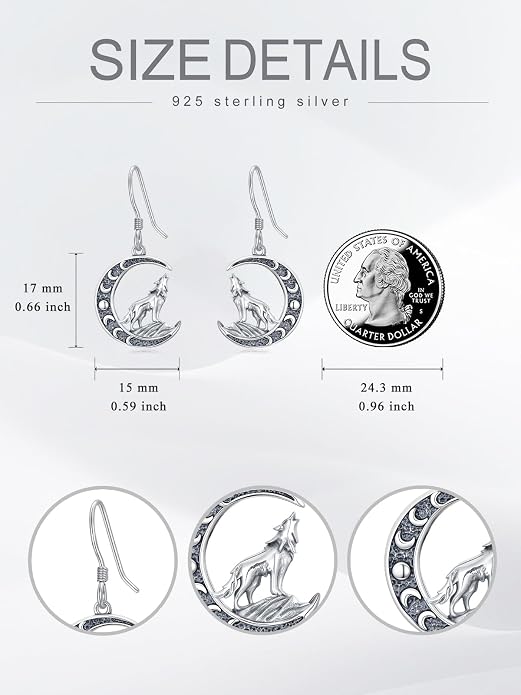 Animal/Leaf/Gothic Dangle Earrings 925 Sterling Silver Animal/Leaf/Gothic Dangle Drop Earrings Easter/Halloween/Christmas Jewelry Gifts for Women Her