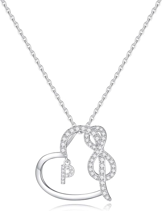 Infinity Heart Necklaces for Women, S925 Sterling Silver Initial Necklace Womens Jewelry Mothers Day Gifts Girls Valentines Gifts for Her Christmas Birthday Gifts for Women Mom Wife Girlfriend