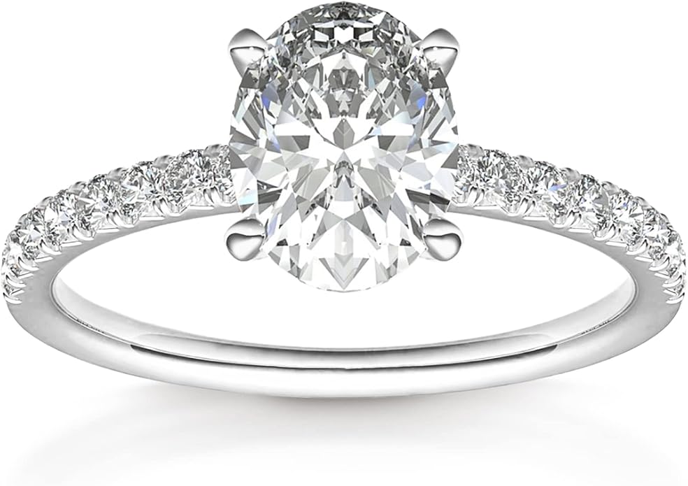 PAVOI 14K Gold Plated Engagement Rings for Women | Promise Wedding Band | 1.50CT - 3CT Cushion Cut Round Oval Cubic Zirconia Engagement Ring