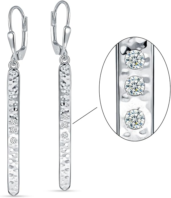 LeCalla 925 Sterling Silver Teardrop Dangle Earrings for Women | Lightweight Vertical Drop Dangle Earrings | Minimalist Dangling Earring Jewelry Gifts for Women