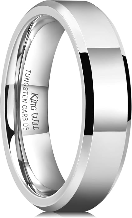 King Will BASIC Men Women 4mm/5mm/6mm/7mm/8mm Titanium Rings Polished Wedding Band Engagement Anniversary Band Comfort Fit