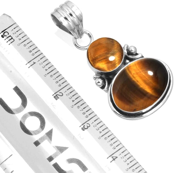 Handmade Genuine 925 Sterling Silver Pendant Necklace Natural Gemstone Crystal, Lapis, Onyx, Amber Oval Round Boho Jewelry For Women