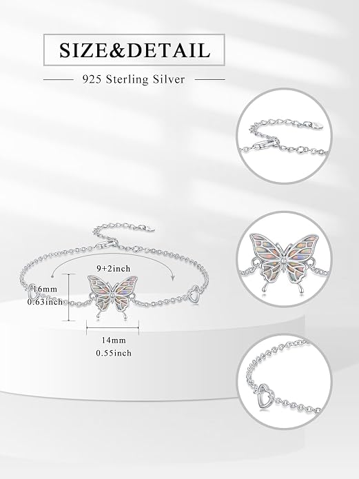 Dorunmo 925 Sterling Silver Anklet Bracelet Mother’s Day Birthday Jewelry Gifts for Women Wife Girlfriend Mom Her