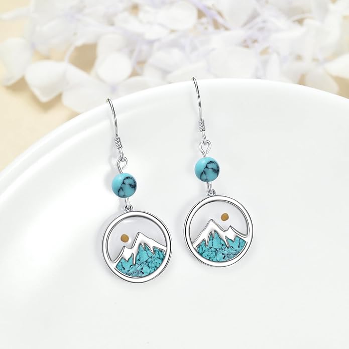 AOBOCO Mustard Seed Earrings for Women Sterling Silver Mountain Cross Earrings Dangle Christian Religion Jewelry Mothers Day Birthday for Mom Wife Friends