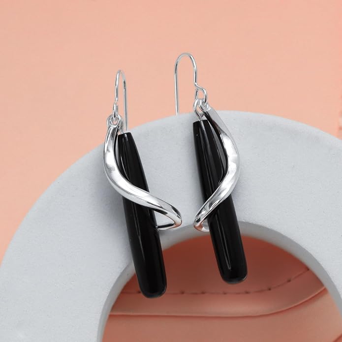 LeCalla 925 Sterling Silver Teardrop Dangle Earrings for Women | Lightweight Vertical Drop Dangle Earrings | Minimalist Dangling Earring Jewelry Gifts for Women