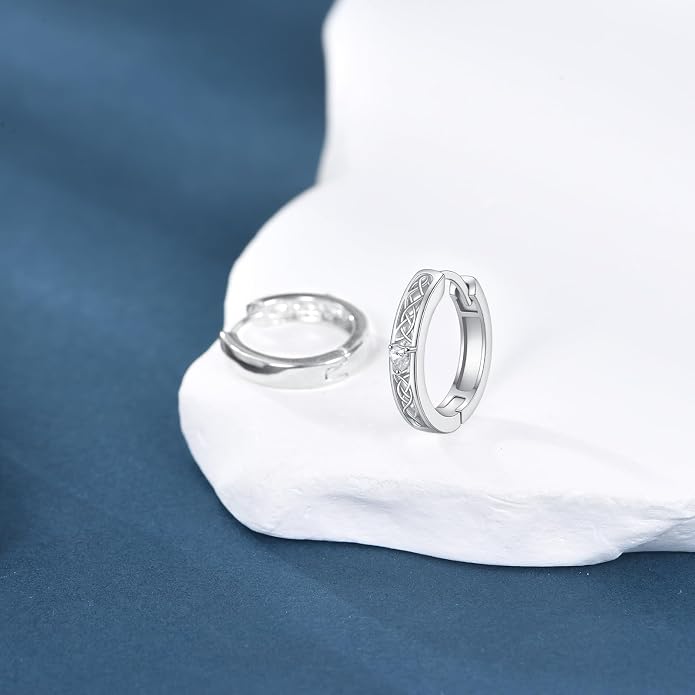 Sterling Silver Hoop Earrings Small Hoop Sun/Leaf/Triangle Huggie Earrings for Women Hypoallergenic