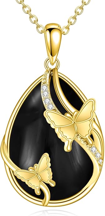 KQF Dragonfly/Butterlfy/Cat/Jellyfish/Bunny/Axolotl/Bee/Mermaid/Hummingbird/Elephant Necklace for Women Sterling Silver Moonstone Pendant Necklace Dragonfly Jewelry Gifts for Women