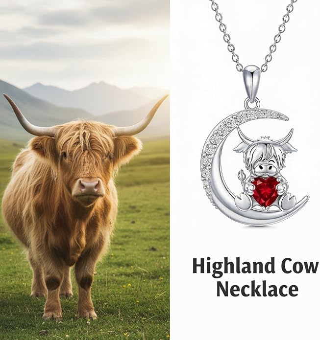 PROESS Animal Birthstone Necklace 925 Sterling Silver Otter/Axolotl/Hippo/Elephant/Dachshund/Monkey/Red Panda Pendant Necklace Animal Birthstone Jewelry Gifts for Women
