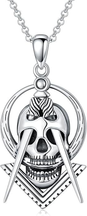 Skull/Skeleton Memento Mori Necklace 925 Sterling Silver Skull/Skeleton Pendant Hourglass Necklace Skull/Skeleton Jewelry for Men Women