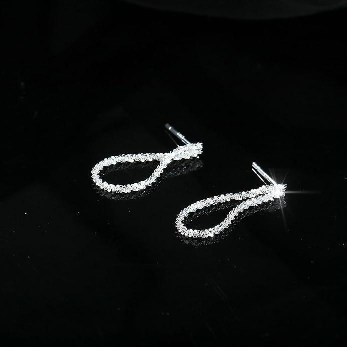 925 Sterling Silver Tassel Chain Dangle Earrings for Women Sparkling Long Fringe Dangle Drop Earrings Bling Line Minimalist Wedding Studs Earring Jewelry Birthday Christmas Gifts for Her