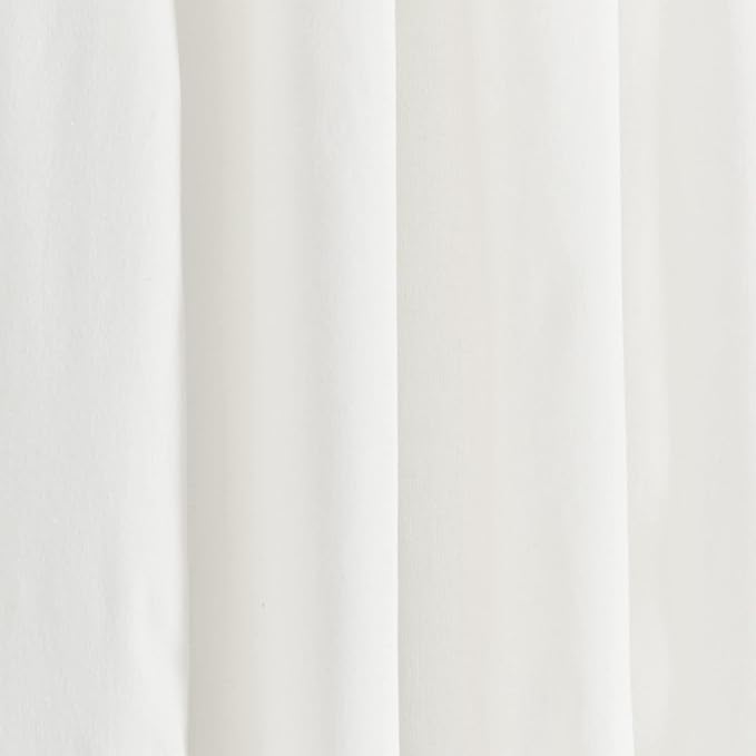 Lush Decor Coastal Chic Scalloped Edge Light Filtering Window Curtain Panels Pair, 52" W x 84" L, Blue & White - White Curtains for Living Room - Coastal Decor