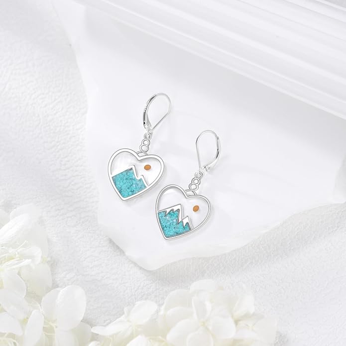 AOBOCO Mustard Seed Earrings for Women Sterling Silver Mountain Cross Earrings Dangle Christian Religion Jewelry Mothers Day Birthday for Mom Wife Friends